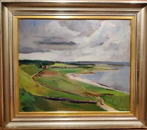 Hans Ripa (1912-2001): COASTAL LANDSCAPE, original oil painting - Picture 1 of 8