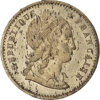 [#489835] Moeda, França, Concours de Magniadas, 20 francos, 1848, ESSAI, EF, lata - Imagem 1 de 2