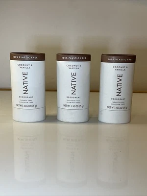 3 pack  Native Deodorant Coconut & Vanilla plastic/Aluminum/Paraben Free 2.65oz - Image 1 of 4