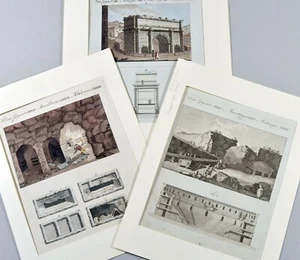 Rom - Herkulaneum Ausgrabung Portici Katakomben Gräber Bertuch1800 Original - Bild 1 von 7