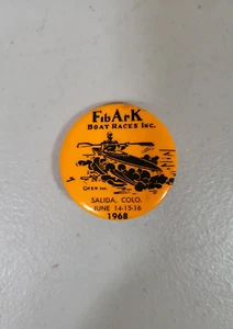 1968 FibArk Boat Races Salida Colorado Pin - Picture 1 of 3