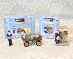 Ltd Edition Hershey's Holiday Village Floral & Delivery Carts 2001 Christmas - Picture 1 of 15