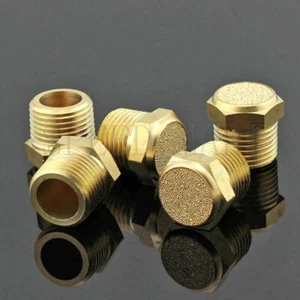Silenciador silenciador de ruido de sonido válvula neumática de latón bronce sinterizado 3/8 NPT 5 un. - Imagen 1 de 3