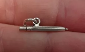 Pluma de tinta detallada de plata esterlina 3D 21x6 mm o lápiz de plata esterlina dije! - Imagen 1 de 5