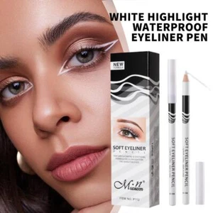 White Eyeliner Pencil Highlighter Eye Liner Long Lasting Makeup Eye C5Y0 - Foto 1 di 18