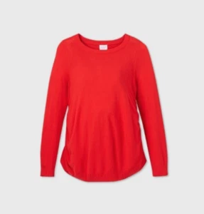 Women's Pullover Maternity Sweater - Isabel Maternity -Red - Various Sizes -S511 - Picture 1 of 3