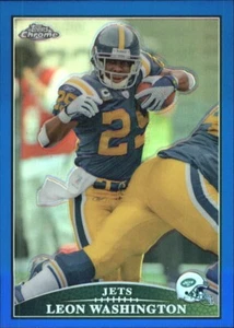 2009 Topps Chrome LEON WASHINGTON #TC90 blue refractor NEW YORK JETS 🏈 - Picture 1 of 2