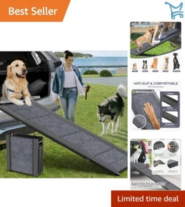 Dog Ramp Aluminum 63 Long Foldable Non-Slip Surface for Medium Large Pets - Picture 1 of 9