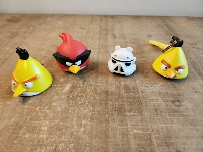 Angry Birds  Lot Of 4 Vinyl PVC Plastic Figures.  Keychain  - Image 1 of 4