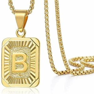 Collar Colgante Letra Inicial Hombres Mujeres Letra Capital A Z Joyería Regalo Lo último - Imagen 1 de 32