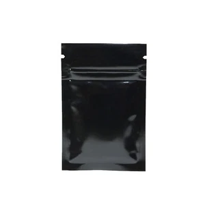 100 schwarze Mylarfolie wiederverschließbare geruchsdichte Beutel Umpacken Flachbeutel 2,4"x3,5" - Bild 1 von 4