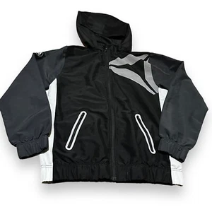 Reebok Boys XL 14/16 Black Full Zip Lightweight Windbreaker Jacket Reflective  - Picture 1 of 6