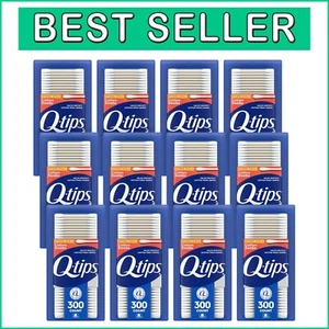 300 Count Antimicrobial Cotton Swabs - Eco-Friendly & Biodegradable Pack of 12 - Picture 1 of 11