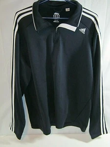 Adidas 3 Stripe 1/4 Zip Up Pullover Long Sleeve Men's X-Large Blue Jacket Golf - Picture 1 of 6