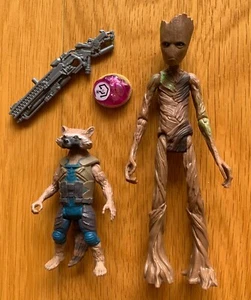 Marvel Avengers Infinity War Rocket Raccoon Groot 3"6" Figure Set Stone IN LOOSE - Picture 1 of 3