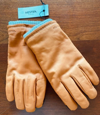 Hestra Hombre Cuero Talla 9 Forrado Corto Acanalado Tejido Puño Compatible con Pantalla Táctil Foto 1 de 4