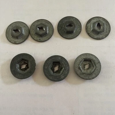 1969-88 OLDSMOBILE CUTLASS 442 H/O DELTA 88 NOS GM HEX ZINC WASHER X 7 LOCK NUTS - Image 1 of 4