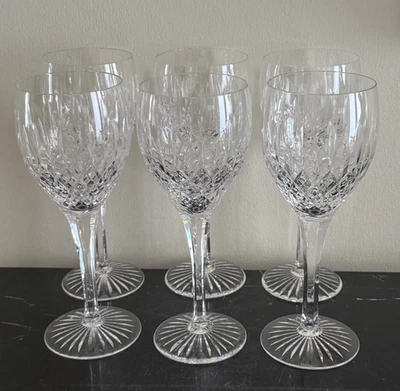 Stuart Crystal Shaftesbury Set of 6 Water Goblet Glasses 8 1/2" Tall - Image 1 of 4