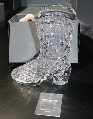 RARE Waterford Crystal Texan Cowboy Boot 8 3/4" - Image 1 of 4