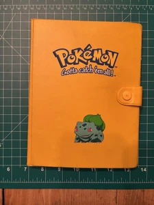 Yellow Bulbasaur Vintage Pokemon Trading Card Binder Damaged WARPED PAGES - Picture 1 of 4