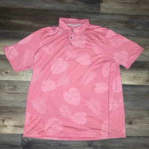 Tommy Bahama Shirt Men 2XLT Pink Salmon Floral Hawaiian Island Zone Short Sleeve - Picture 1 of 10
