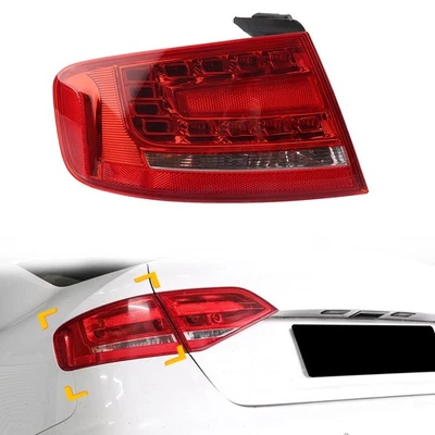 Rear Tail Signal Outer Brake Stop Warning Light Fit Audi A4 S4 B8 Sedan 08-12 L - Image 1 of 4