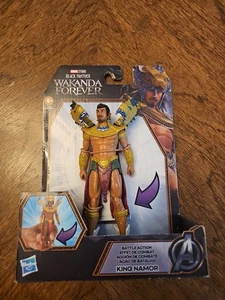 Marvel Studios Black Panther Wakanda Forever KING NAMOR Battle Action Hasbro New - Picture 1 of 4