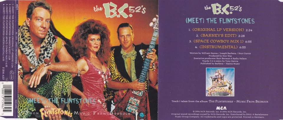 The B.C.‐52’s - (Meet) The Flintstones  (4 Track Maxi CD) - Bild 1 von 1