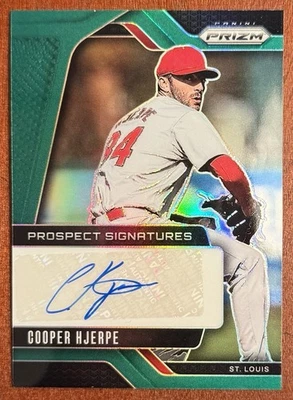 2025 Panini Prizm Baseball GREEN AUTO, #PS-CH Cooper Hjerpe - Cardinals NM - Image 1 of 2