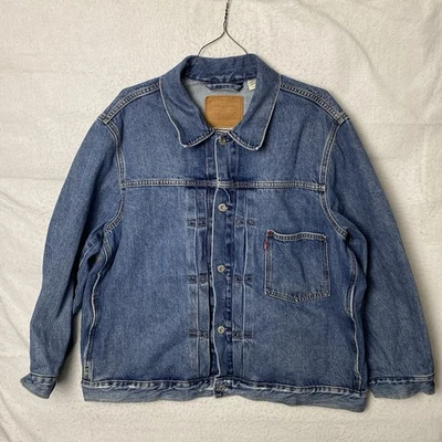 Chaqueta de Jean Camionero Levi's Para Hombres Azul Denim Tipo I Calce Relajado Desgastada Talla XL Foto 1 de 4