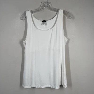 Camiseta sin mangas Cosabella blanca para mujer correa ancha cuello redondo camisola talla XL elástica Foto 1 de 4
