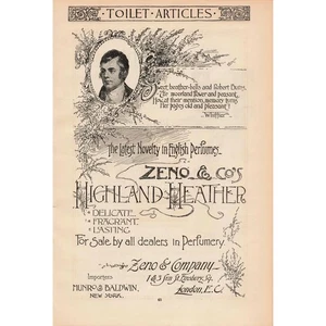 1891 Zeno & Co Highland Heather Perfume Print Advertisement Vintage Ephemera - Picture 1 of 1