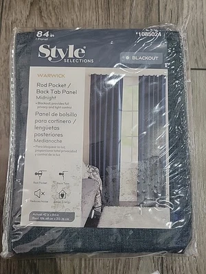 Curtain Panel 42" W X 84" L Midnight Blue Blackout 1085024 - Image 1 of 4