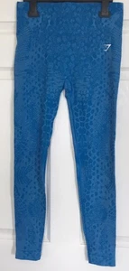 GYMSHARK ADAPT ANIMAL X WHITNEY SEEMLESS GYM LEGGINGS. Blue colour, Size Medium - Picture 1 of 5