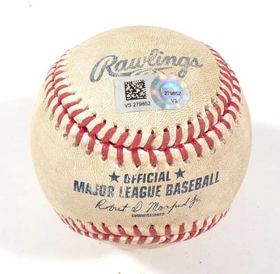 2021 Brewers @ Pirates Game-Used Baseball Avisail Garcia/Max Kranick Singles COA - Image 1 of 3