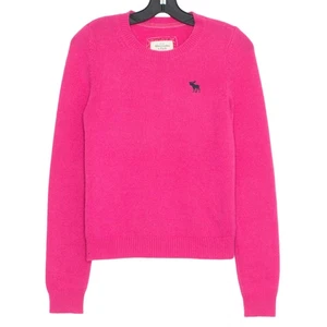 Abercrombie & Fitch Sweater Cashmere Coquette Y2K Preppy Academia Pink Small - Picture 1 of 8