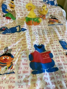 Vintage Sesame Street Muppets Twin Flat Sheet Alphabet ABC's W/Big Bird - Picture 1 of 17