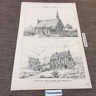 1883 Original Architect Print - Congregational Church & Ministers House Salop