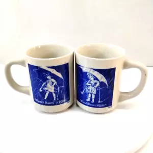 Morton Salz Werbetassen 1914 & 1921 "When It Rains It Pours" (2) 8oz Becher - Bild 1 von 8