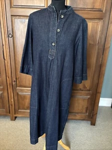 Toast OAS Indigo Denim Dress Classic Pockets Midi 12 - Picture 1 of 9