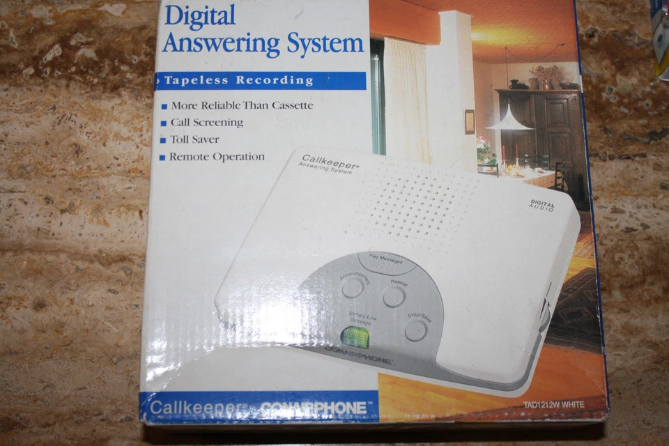 Conair White Digital Answering System w/ Tapeless Recording & Call Screening NEW - Image 1 of 1