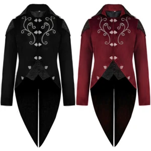 Steampunk Victorian Morning Steampunk Mens Retro Gothic Jacket Frock Coat - Picture 1 of 4