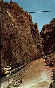 Vtg Suspension Bridge over Royal Gorge Rio Grande Train Railroad CO Postcard - Picture 1 of 2