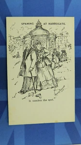 HARROGATE Comic Postcard 1906 Royal Pump Room Waters Spawing IT TOUCHES THE SPOT - Picture 1 of 2
