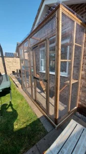 Three-Sided Outdoor Catio – 8ft x 3ft x 7ft5  |  Clear Waterproof Roof & Shelves - Picture 1 of 6