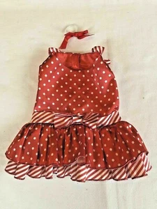 BUILD A BEAR RED WHITE POLKA DOT DRESS & BOW for DOG, PROMISE PETS, PONIES Etc - Picture 1 of 3