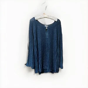 Nuevo con etiquetas Vestido Granero Azul Blusa Plisada Brillante Vacaciones Glamour | Para Mujer’s Plus 3X $42 - Imagen 1 de 10