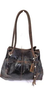 Vintage Bucket Bag Corium Cracked/Crinkled Brown Distressed Leather Drawstring - Bild 1 von 22