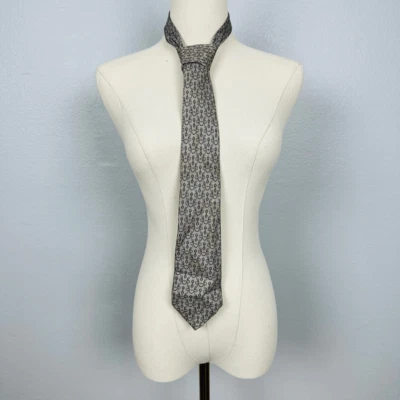 Battistoni Roma Corbata Cuello Para Hombre Gris Seda Minimal Traje Lujo Diseñador ITALIA Foto 1 de 4