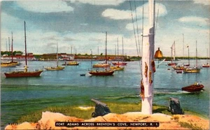 Fort Adams across Brenton's Cove Newport Rhode Island Linen Postcard - Picture 1 of 2